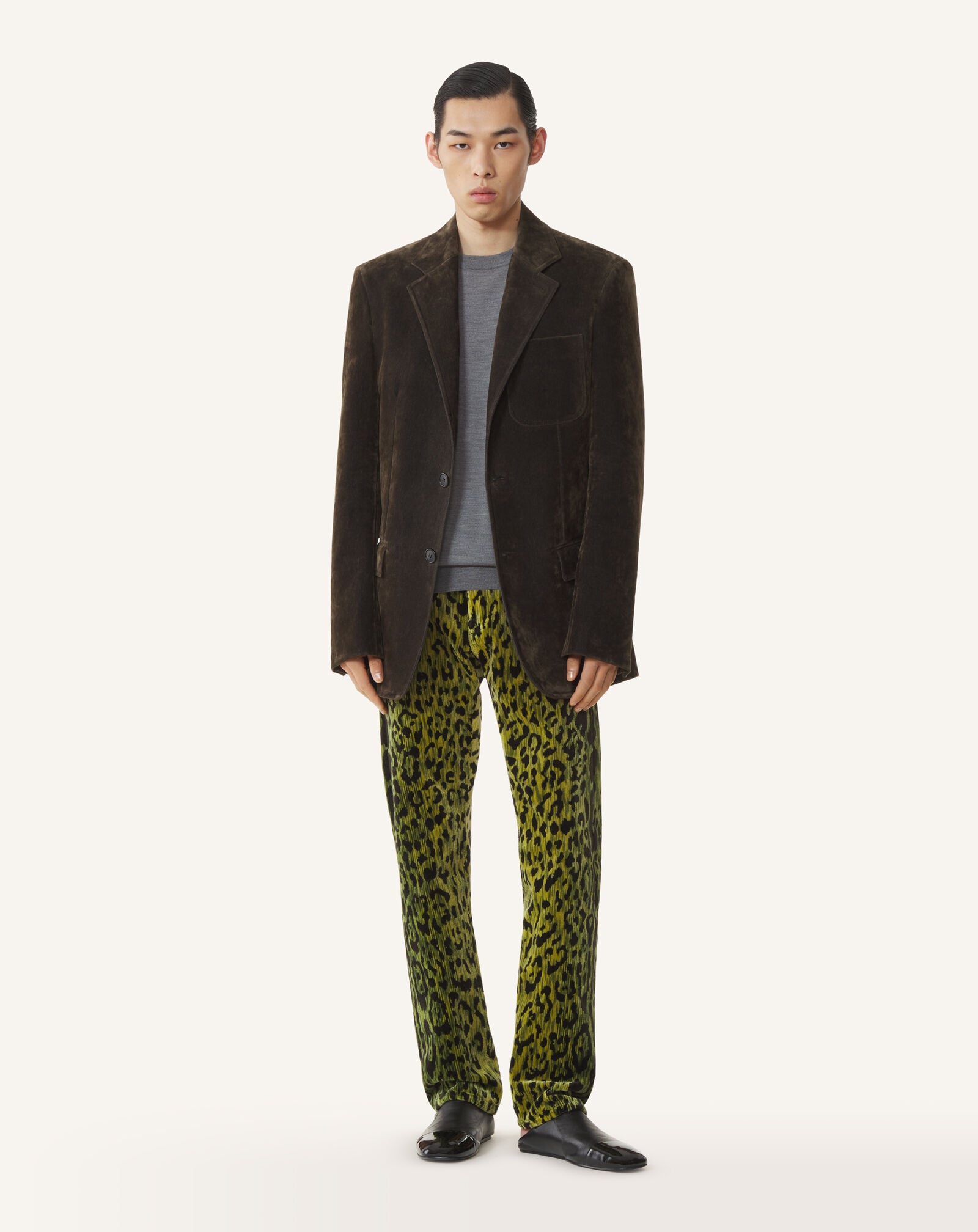 Lanvin VELVET TAILORED JACKET Khaki RMJA00016453A26