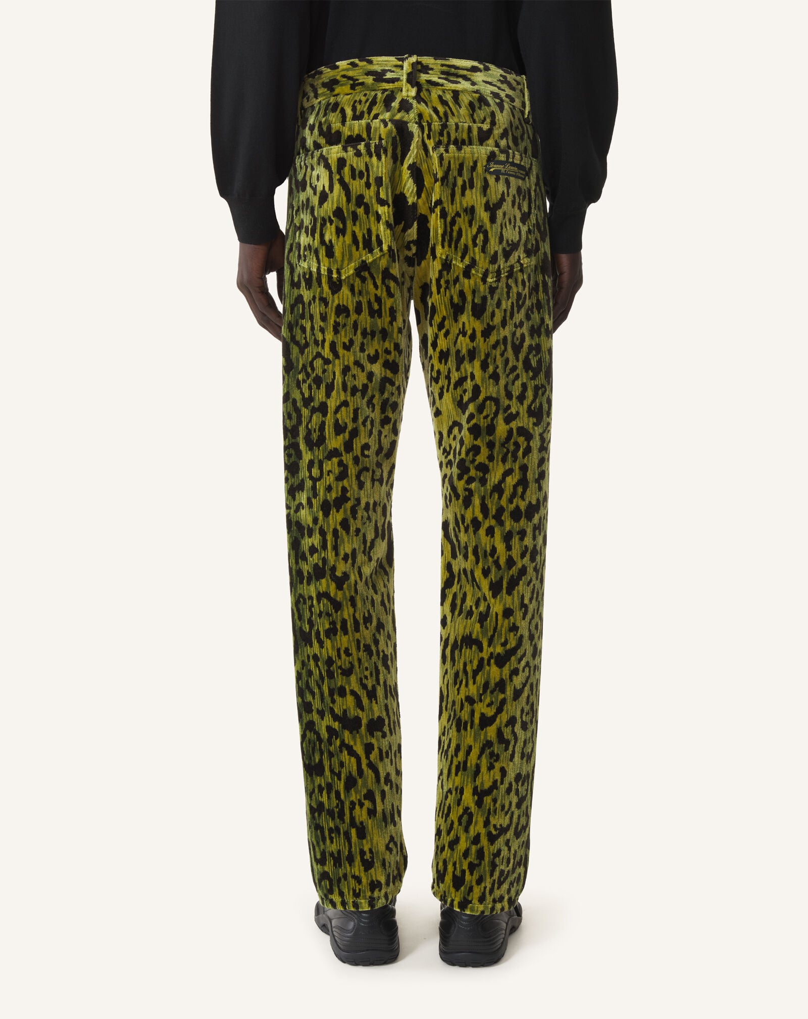 STRAIGHT-FIT VELVET DENIM TROUSERS Lanvin STRAIGHT-FIT VELVET DENIM TROUSERS Absinth Green RMTR03276478A26