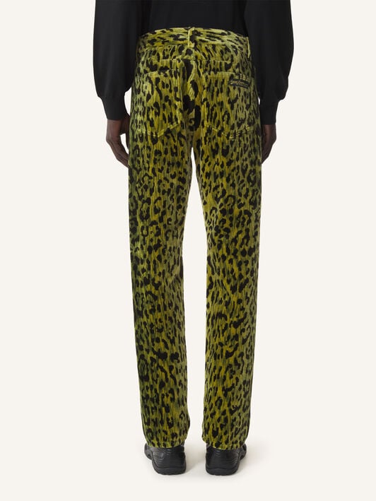 STRAIGHT-FIT VELVET DENIM TROUSERS Lanvin STRAIGHT-FIT VELVET DENIM TROUSERS Absinth Green RMTR03276478A26