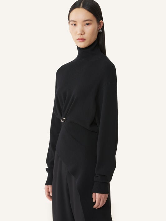 PULL EN LAINE ET CACHEMIRE Lanvin PULL EN LAINE ET CACHEMIRE Noir RWPO0004K065H25