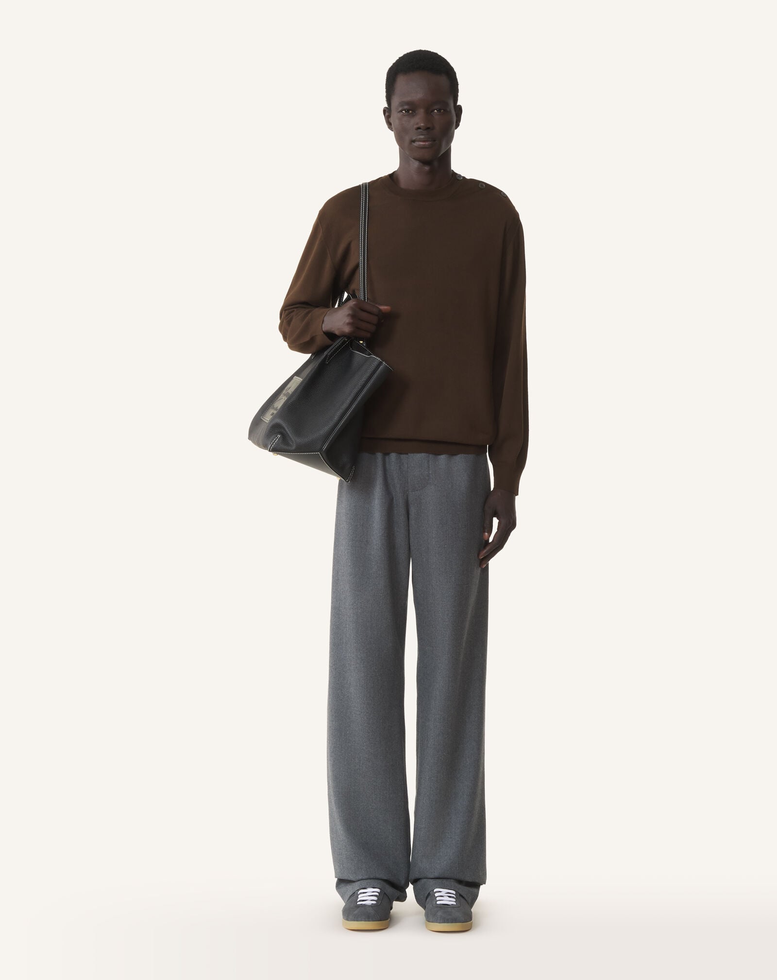 ROUND-NECK JUMPER Lanvin ROUND-NECK JUMPER Ebony RMPO0012K099A26