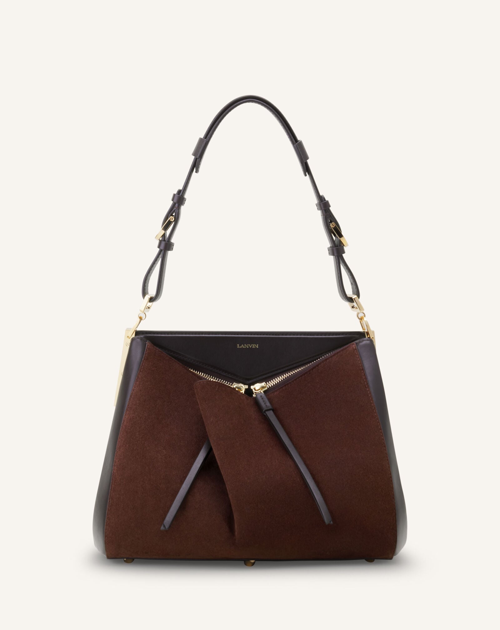 TOP HANDLE ZIPPED PM Lanvin TOP HANDLE ZIPPED PM Chocolate/Brown LWBGLCPMCASUH26