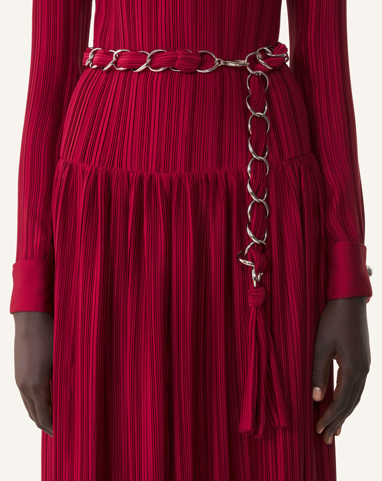CHARMEUSE LONG PLEATED DRESS Lanvin CHARMEUSE LONG PLEATED DRESS Ruby RWDR00226413A26
