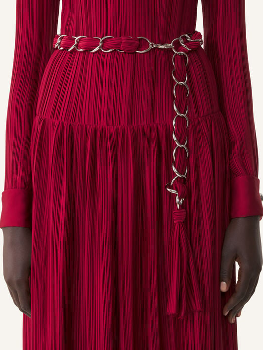 CHARMEUSE LONG PLEATED DRESS Lanvin CHARMEUSE LONG PLEATED DRESS Ruby RWDR00226413A26