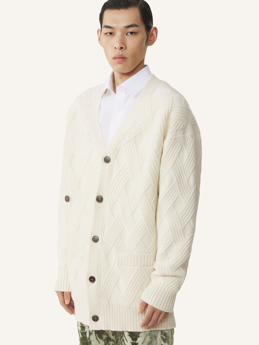 WEITER CARDIGAN AUS GEZOPFTER WOLLE Lanvin WEITER CARDIGAN AUS GEZOPFTER WOLLE Wolkengrau RMCA0004K066A26
