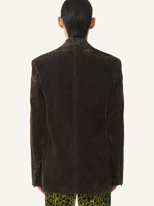 Lanvin VELVET TAILORED JACKET Khaki RMJA00016453A26