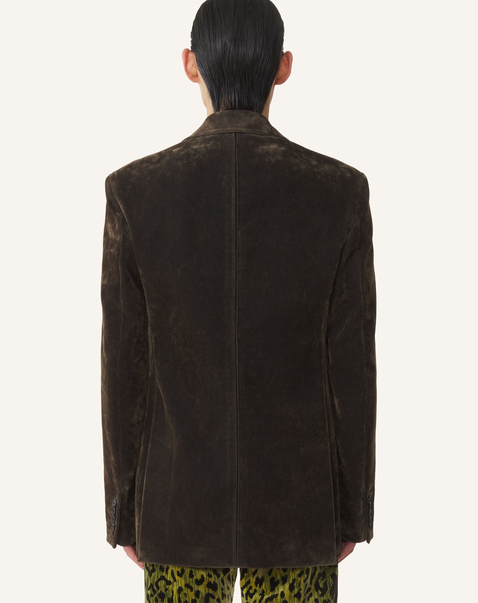 Lanvin VELVET TAILORED JACKET Khaki RMJA00016453A26