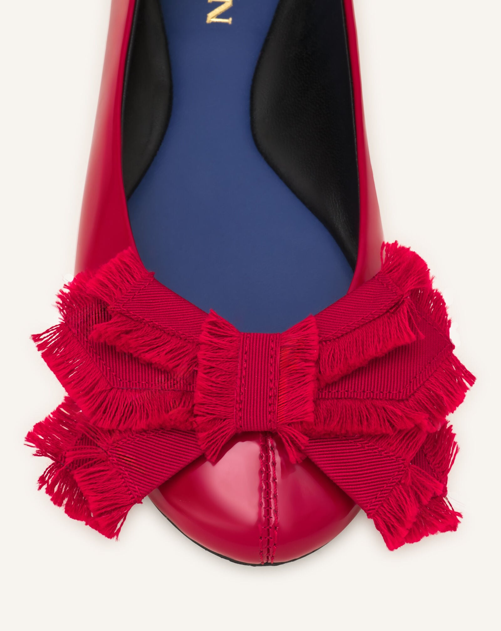 BALLERINE THE BOW EN CUIR VERNI Lanvin BALLERINE THE BOW EN CUIR VERNI Rouge FWBAMB0GVEGGH26