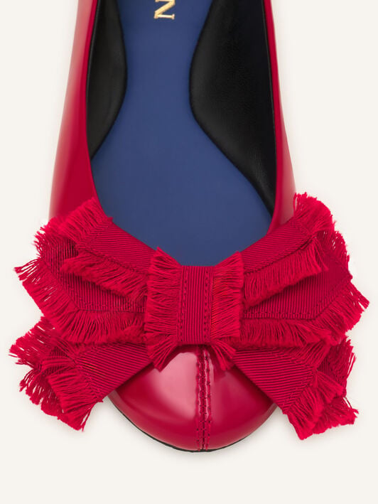 BALLERINE THE BOW EN CUIR VERNI Lanvin BALLERINE THE BOW EN CUIR VERNI Rouge FWBAMB0GVEGGH26