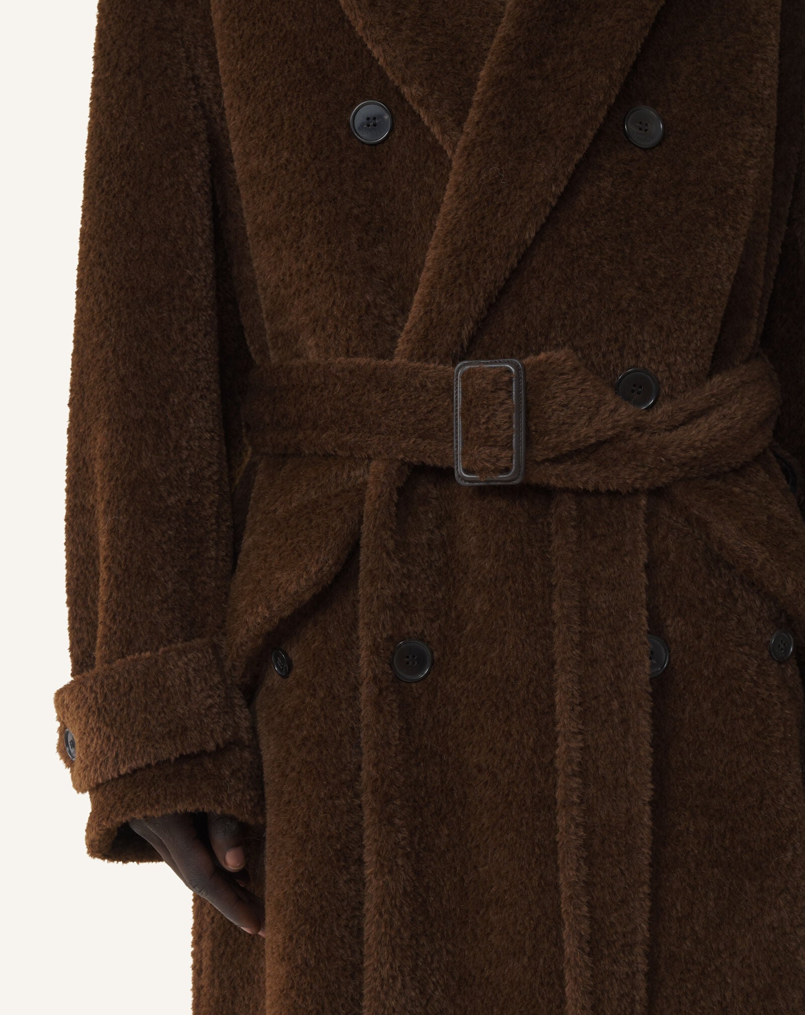 FAUX FUR DECONSTRUCTED COAT Lanvin FAUX FUR DECONSTRUCTED COAT Ebony RMCO00076375A26