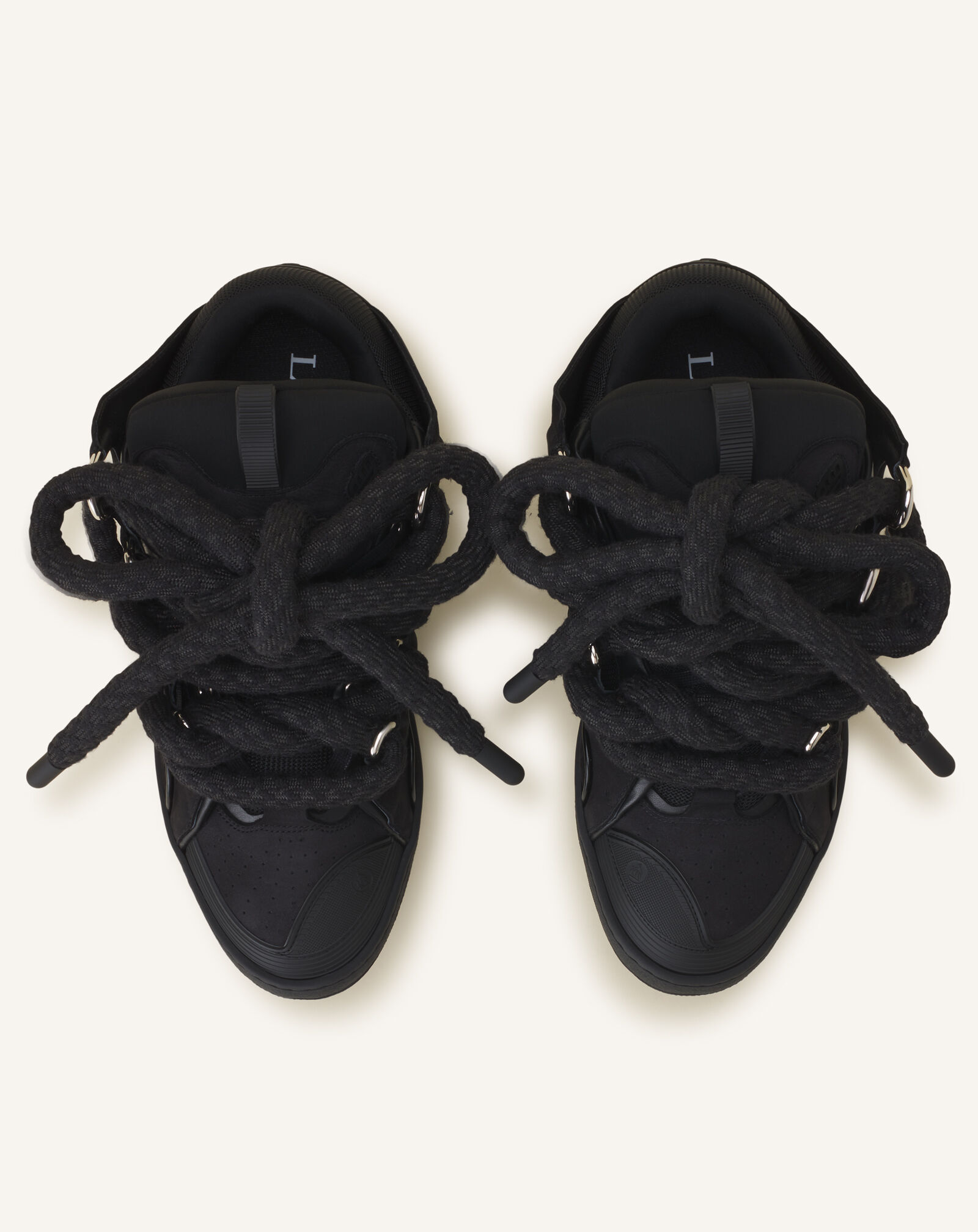 CURB SNAKE SNEAKERS IN LEATHER in Black | Lanvin®