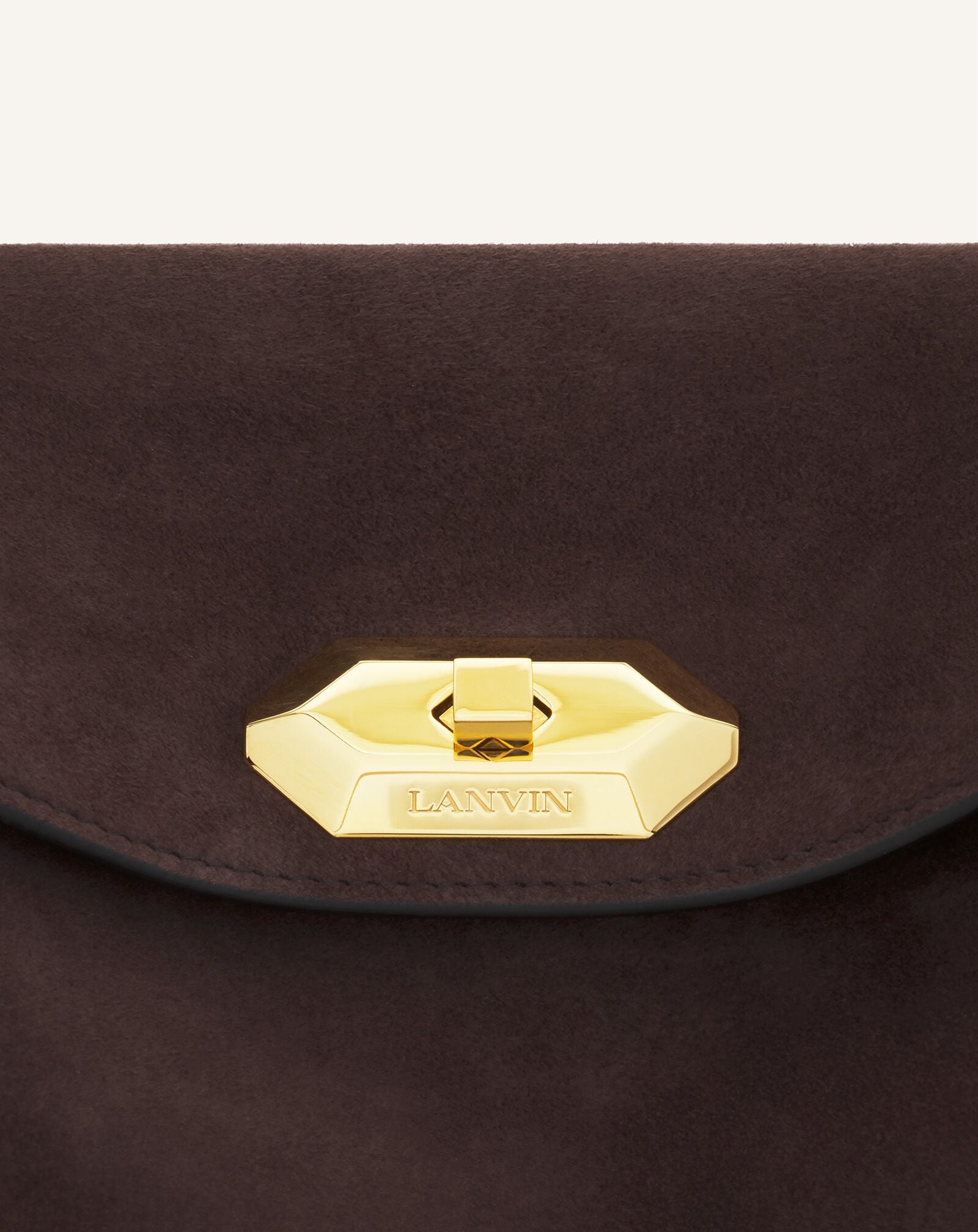 BORSA COMPAGNON IN CAMOSCIO Lanvin BORSA COMPAGNON IN CAMOSCIO Moka Scuro LWBGLRMMNUCAH25