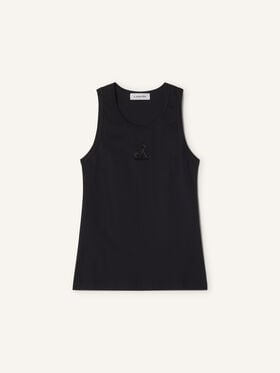 Lanvin TANKTOP MOTHER AND CHILD AUS BESTICKTEM BAUMWOLLJERSEY Schwarz RWTS0067J320E26