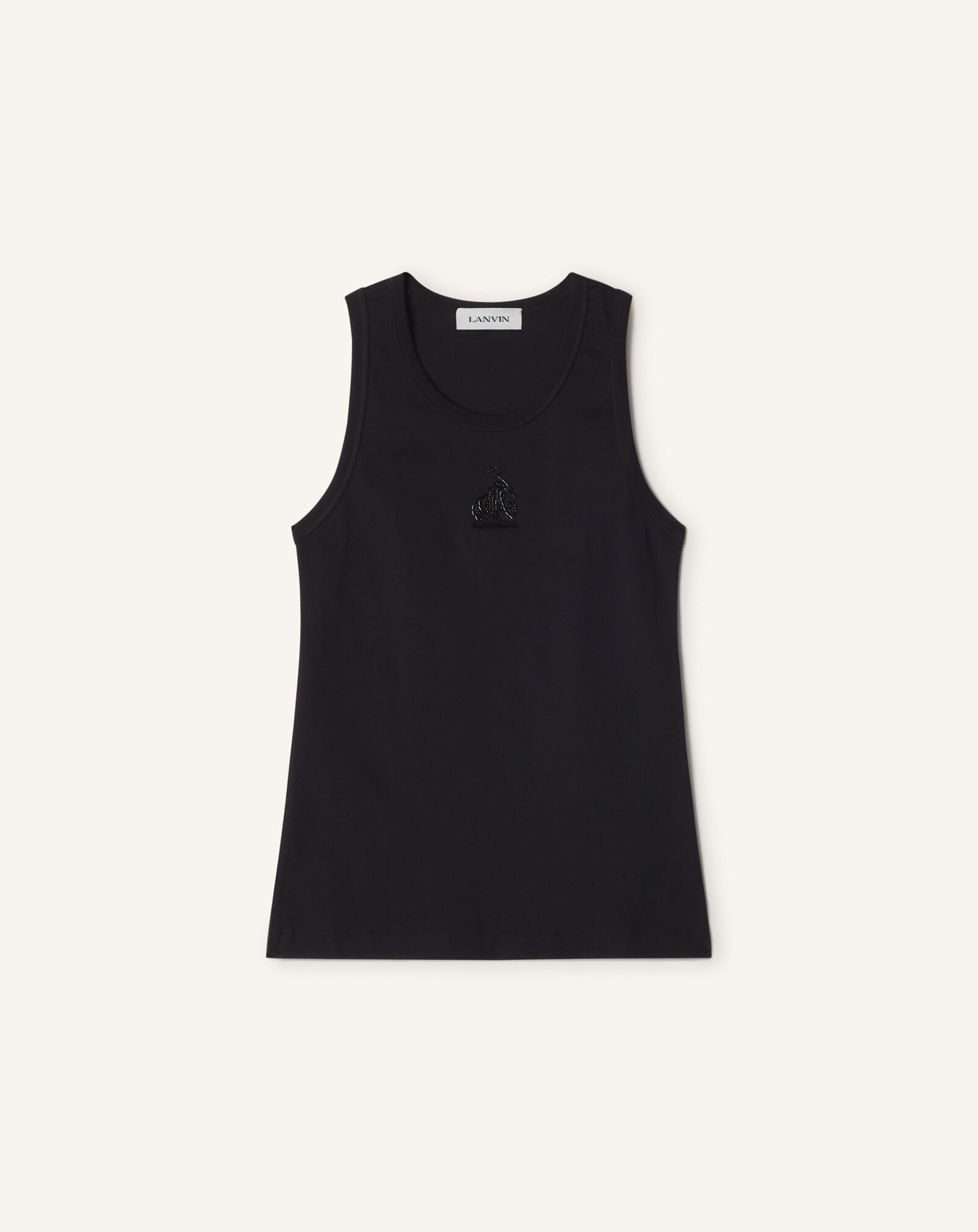 TANKTOP MOTHER AND CHILD AUS BESTICKTEM BAUMWOLLJERSEY Lanvin TANKTOP MOTHER AND CHILD AUS BESTICKTEM BAUMWOLLJERSEY Schwarz RWTS0067J320E26