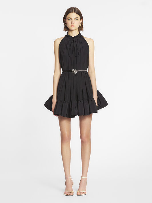 KURZES KLEID MIT RÜSCHEN Lanvin KURZES KLEID MIT RÜSCHEN Schwarz RWDRC0734778A24