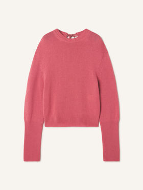 Lanvin PULL DÉTAIL GROS GRAIN EN CACHEMIRE Vieux Rose RWPO0016K113A26