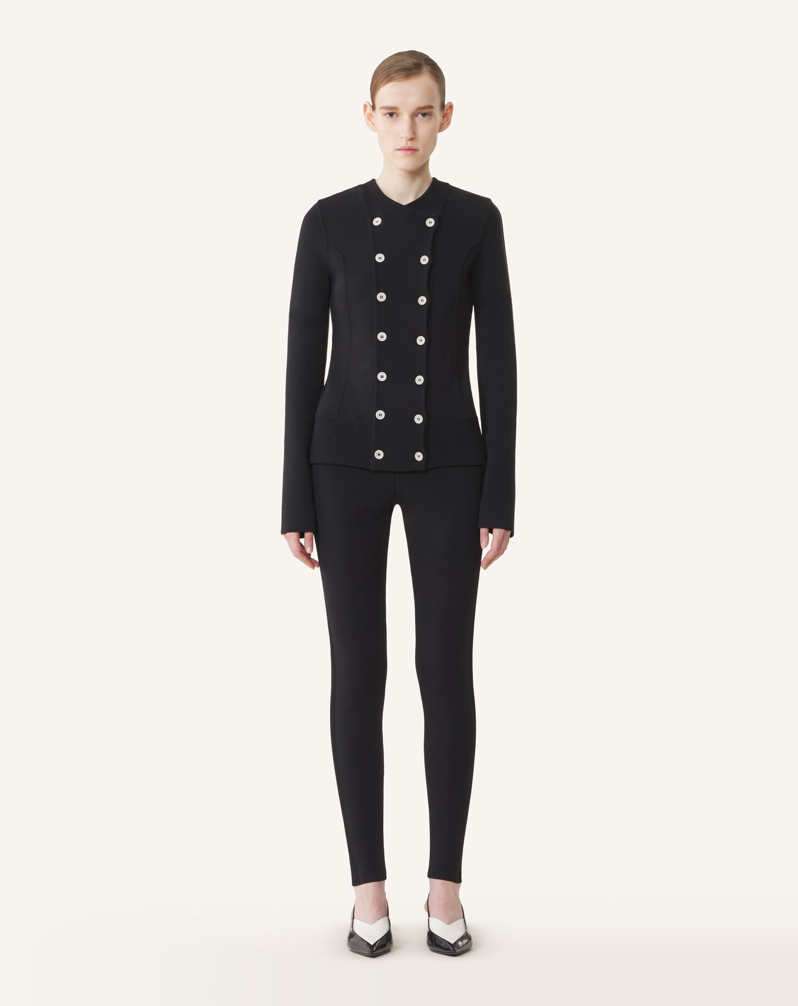 Lanvin VESTE TAILLEUR EN MAILLE Noir RWJA0010K115A26