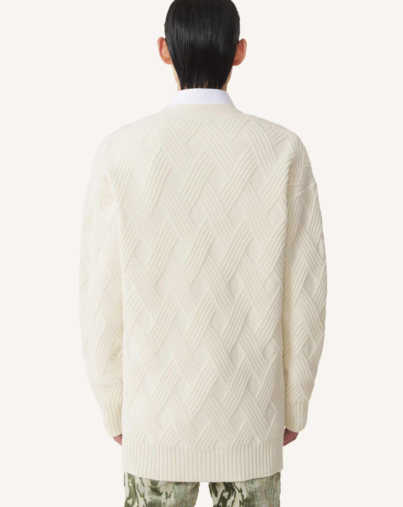 WEITER CARDIGAN AUS GEZOPFTER WOLLE Lanvin WEITER CARDIGAN AUS GEZOPFTER WOLLE Wolkengrau RMCA0004K066A26