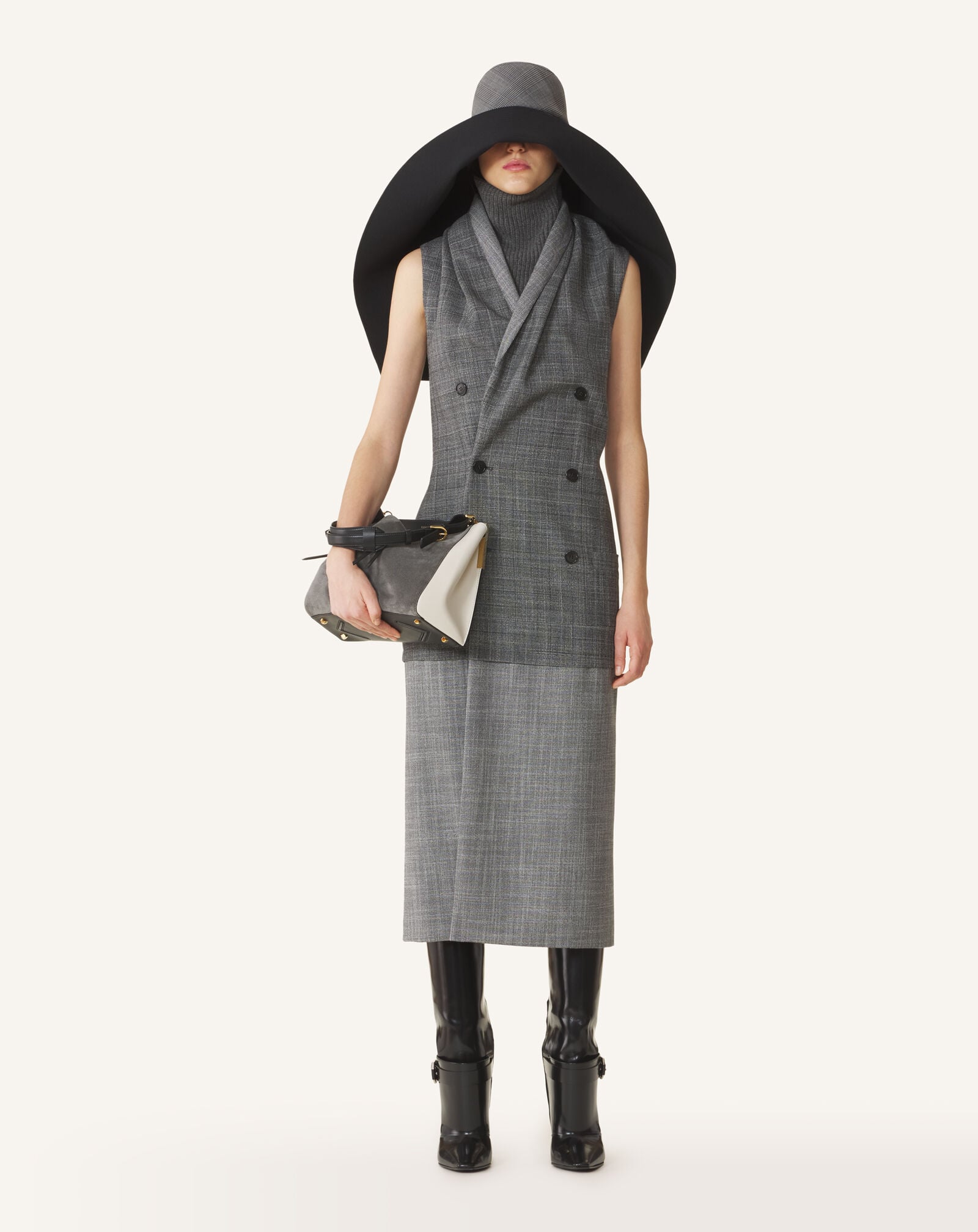 SLEEVELESS TAILORED DRESS Lanvin SLEEVELESS TAILORED DRESS Black/White RWDR00646463H26