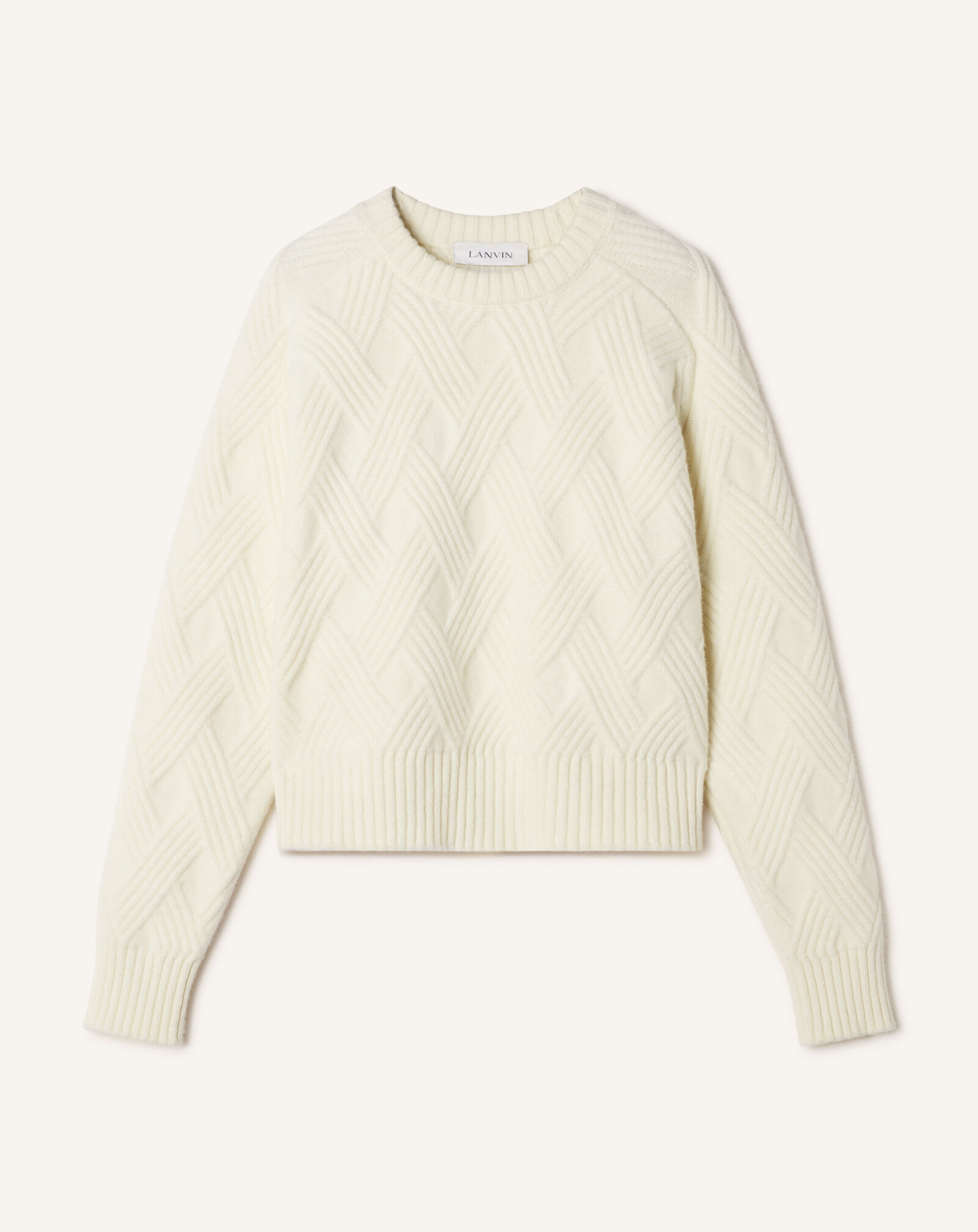 PULLOVER AUS GEZOPFTER WOLLE Lanvin PULLOVER AUS GEZOPFTER WOLLE Wolkengrau RMPO0009K066A26