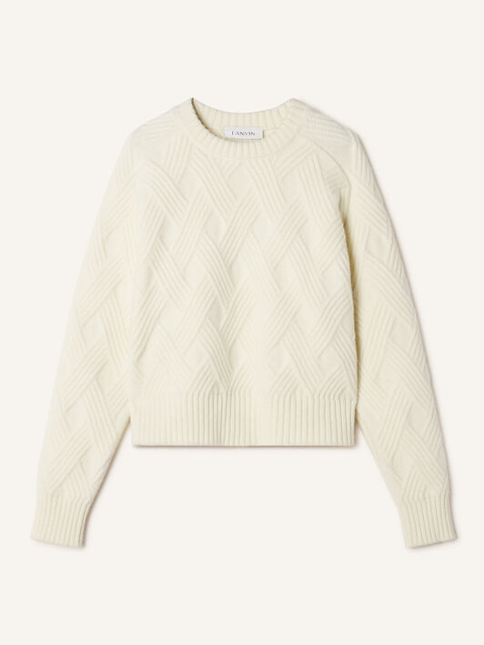 PULLOVER AUS GEZOPFTER WOLLE Lanvin PULLOVER AUS GEZOPFTER WOLLE Wolkengrau RMPO0009K066A26