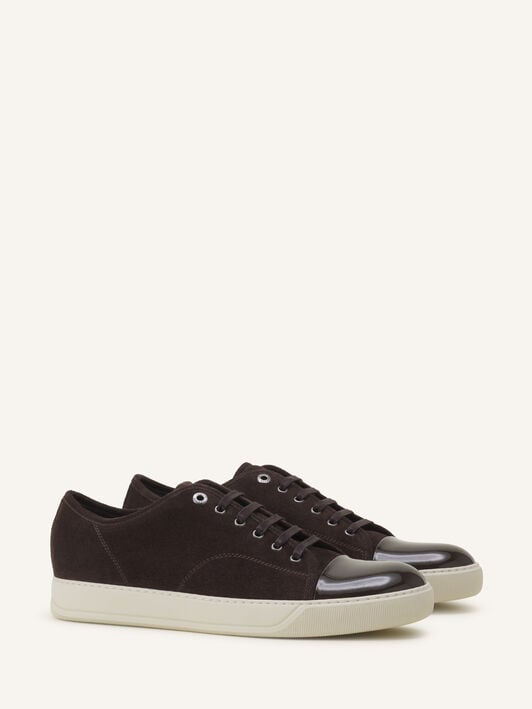 SNEAKERS DBB1 EN SUEDE ET CUIR VERNIS Lanvin SNEAKERS DBB1 EN SUEDE ET CUIR VERNIS Marron/Ecru FMSKDBB1VBALP15