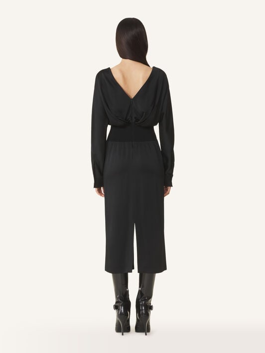 FITTED WAIST V-NECK DRESS Lanvin FITTED WAIST V-NECK DRESS Black RWDR00726390H26