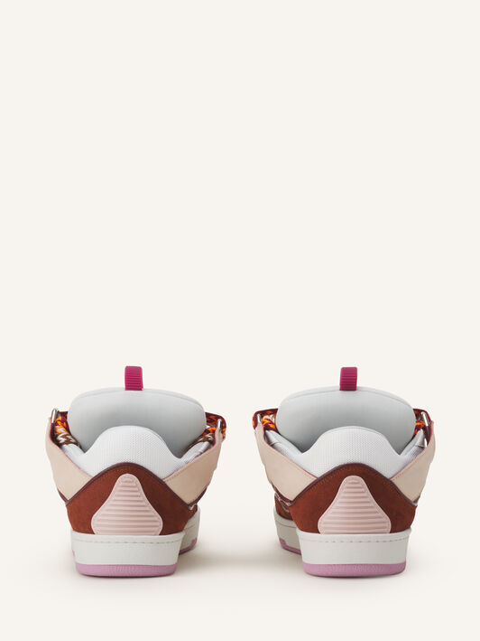 Lanvin CURB SNEAKERS IN LEATHER Light Pink/Camel FUSKDK12BICOE25