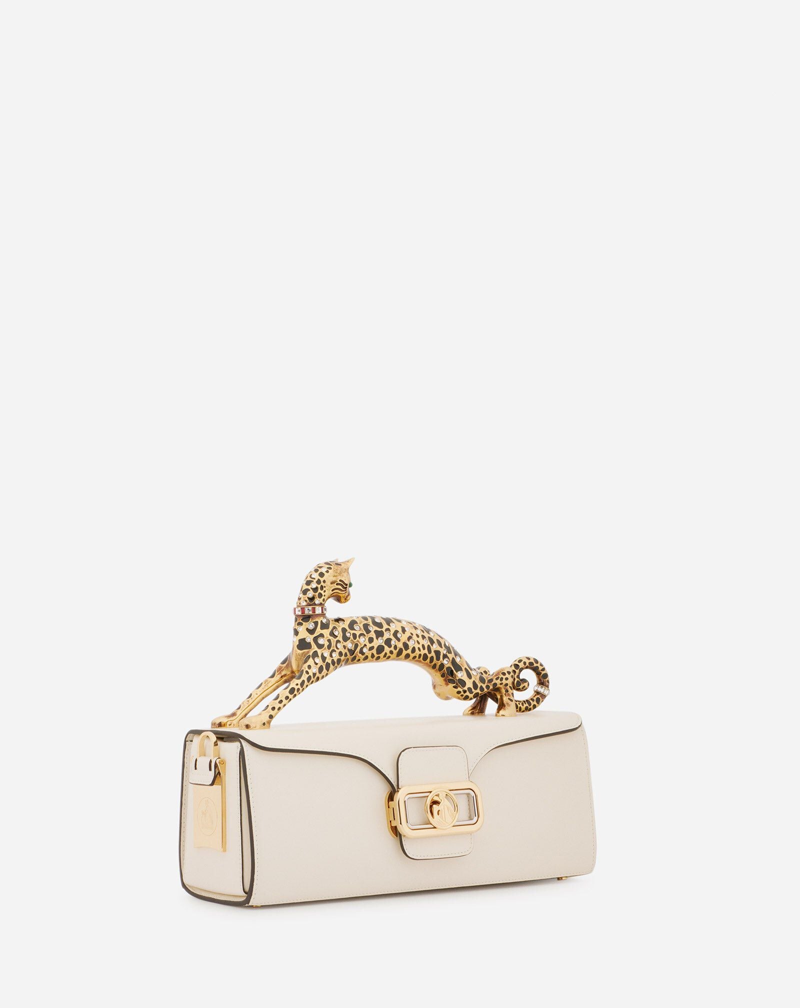 BORSA PENCIL CAT IN PELLE LUCIDA E STRASS Lanvin BORSA PENCIL CAT IN PELLE LUCIDA E STRASS Avorio LWBGBRC5PALME21