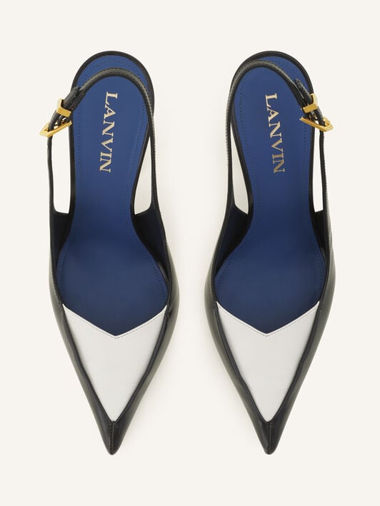 SLINGBACK SERENADE EN CUIR Lanvin SLINGBACK SERENADE EN CUIR Noir/Blanc FWPUMP17SZNAA26