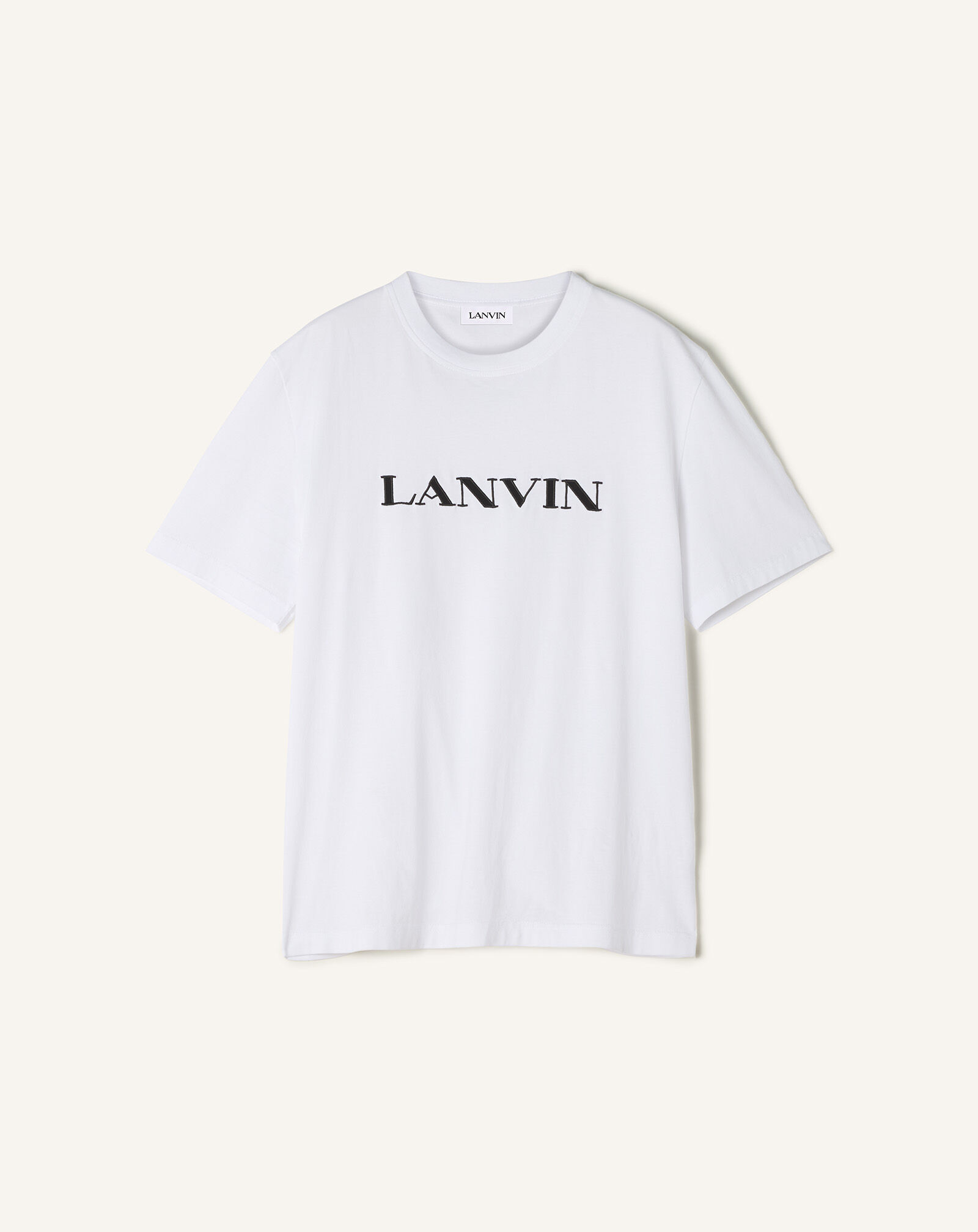 T-SHIRT BRODÉ LANVIN EN COTON Lanvin T-SHIRT BRODÉ LANVIN EN COTON Blanc Optique RMTS0012J300H25