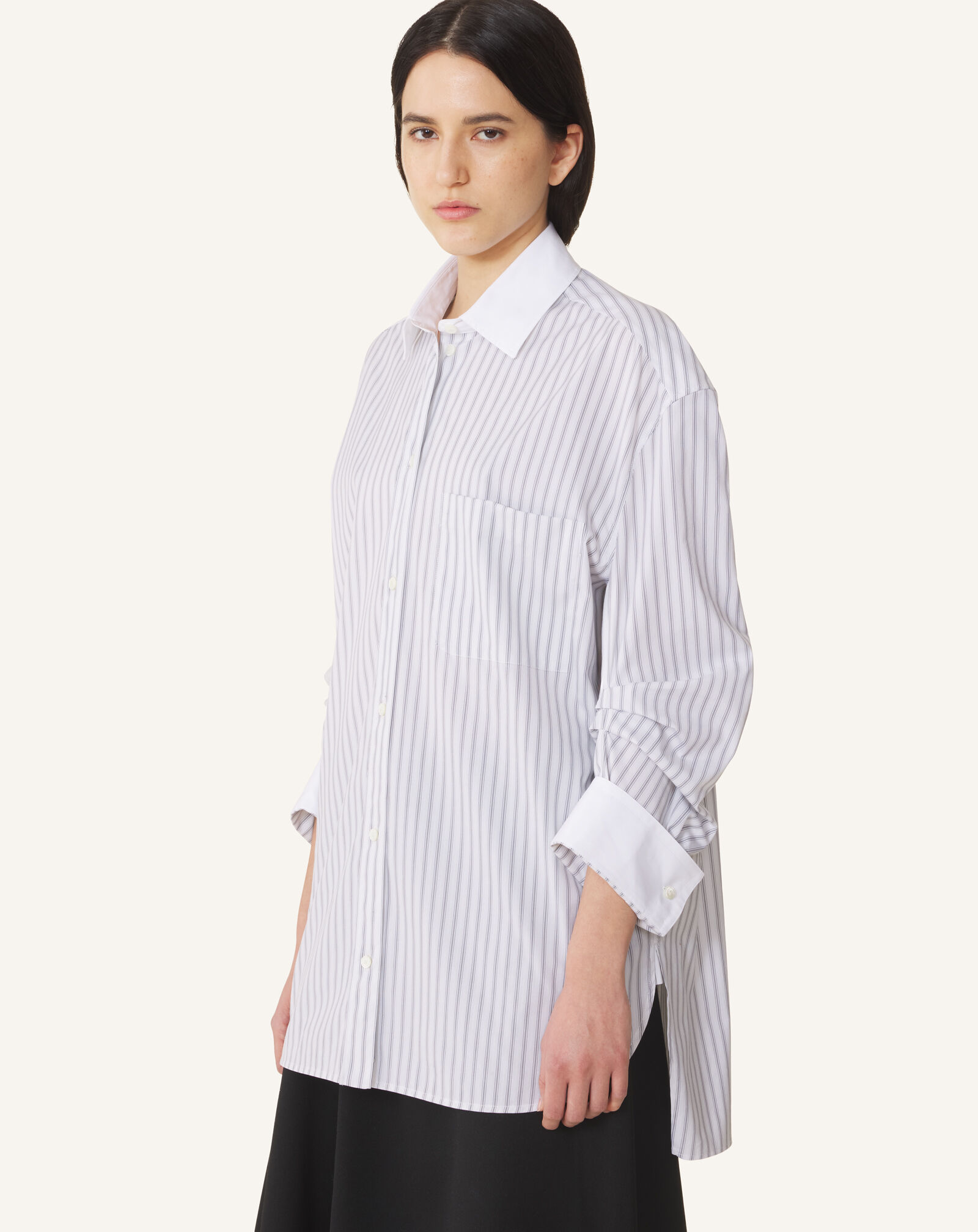 Lanvin GATHERED SLEEVES SHIRT White/Grey RWTO00566480H26