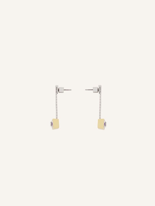 SHORT EARRINGS DIAMONDS LINE Lanvin SHORT EARRINGS DIAMONDS LINE Silver/Gold AWCJFBO7LGDLH26