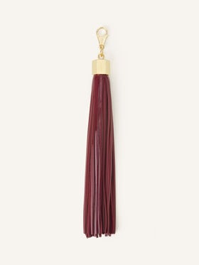 Lanvin TASCHENANHÄNGER MIT POMPON AUS LEDER Granatrot LWSLJYP2GLCAA26