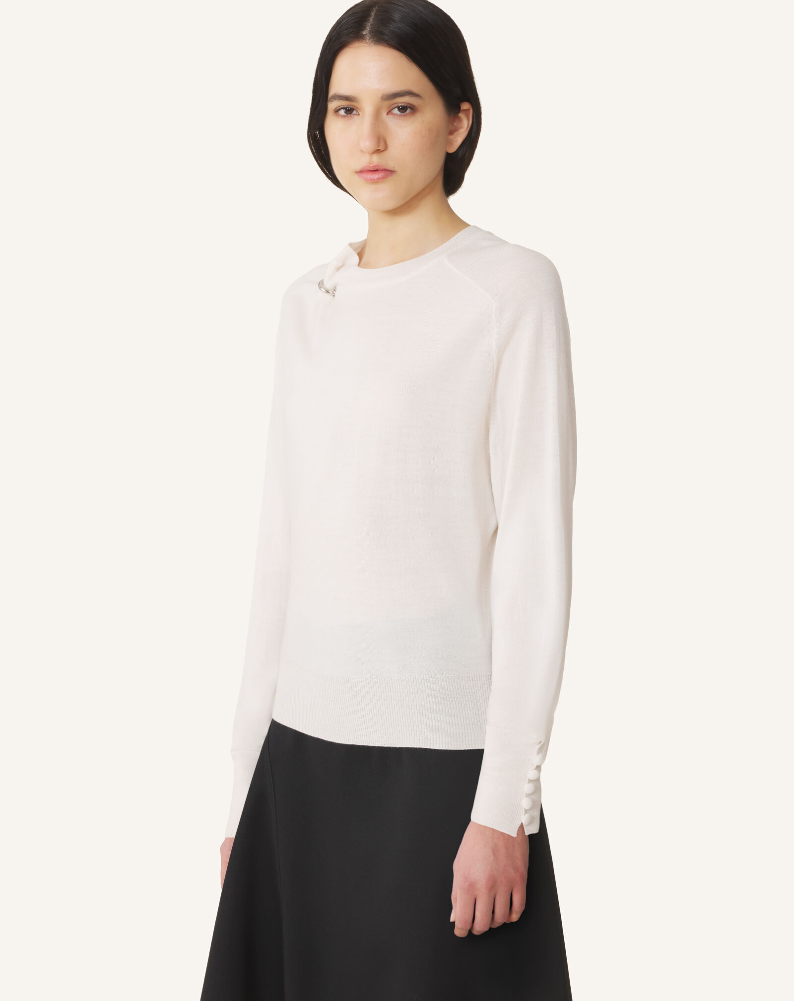 Lanvin PIERCING DETAIL SHORT JUMPER Vanille RWPO0064K129H26