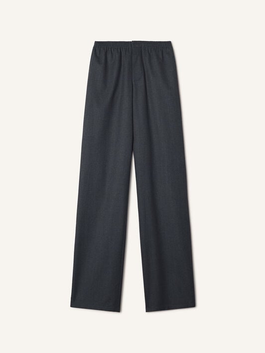 FLUID WOOL FLANNEL TROUSERS Lanvin FLUID WOOL FLANNEL TROUSERS Charcoal RMTR00286383A26