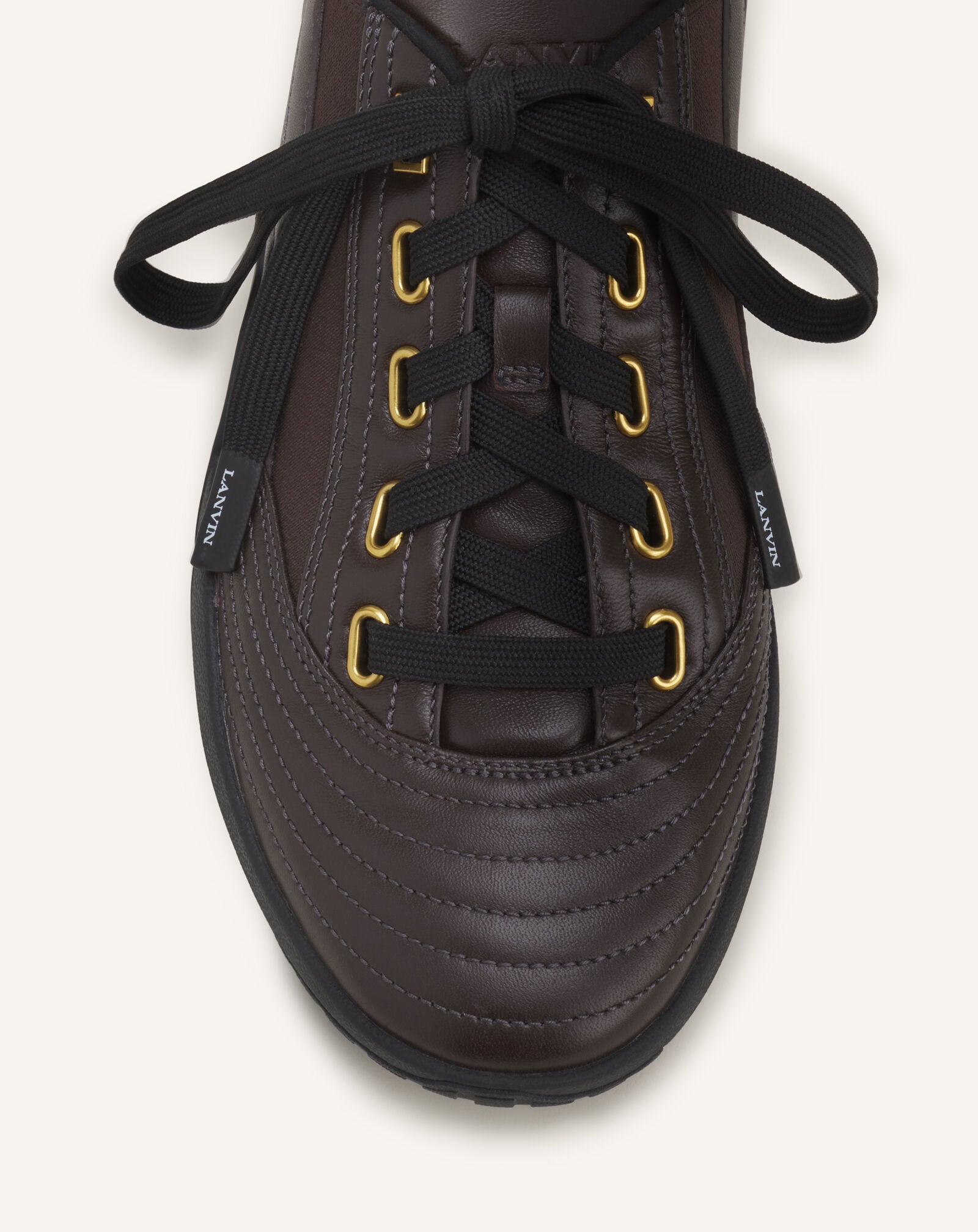 LNV2 SNEAKERS IN LEATHER Lanvin LNV2 SNEAKERS IN LEATHER Brown/Black FUSKAK03LEATA26