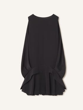 Lanvin HAUT BALLON SANS MANCHES EN CREPE DE SOIE Noir RWTO00505735H26