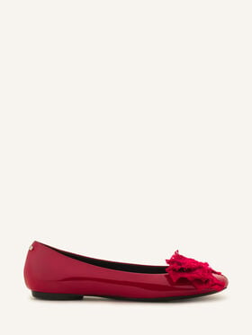 Lanvin BALLERINA THE BOW IN PELLE VERNICIATA Rosso FWBAMB0GVEGGH26