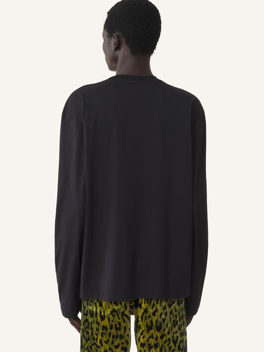 Lanvin M&D LOGO LONG-SLEEVE T-SHIRT Black RMTS0052J040A26