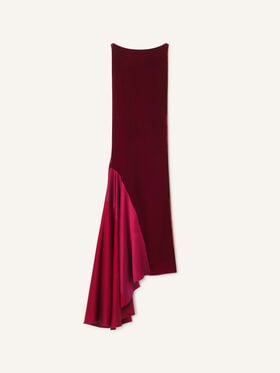 Lanvin ROBE DRAPÉE EN VELOURS Cerise RWDR00756471H26
