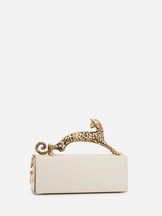 BORSA PENCIL CAT IN PELLE LUCIDA E STRASS Lanvin BORSA PENCIL CAT IN PELLE LUCIDA E STRASS Avorio LWBGBRC5PALME21