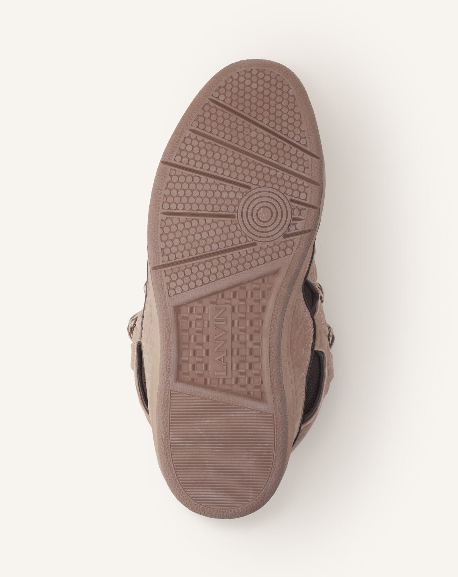 Lanvin SNEAKERS CURB EN CUIR EFFET DINO Beige/Marron FUSKDK12DINOA26