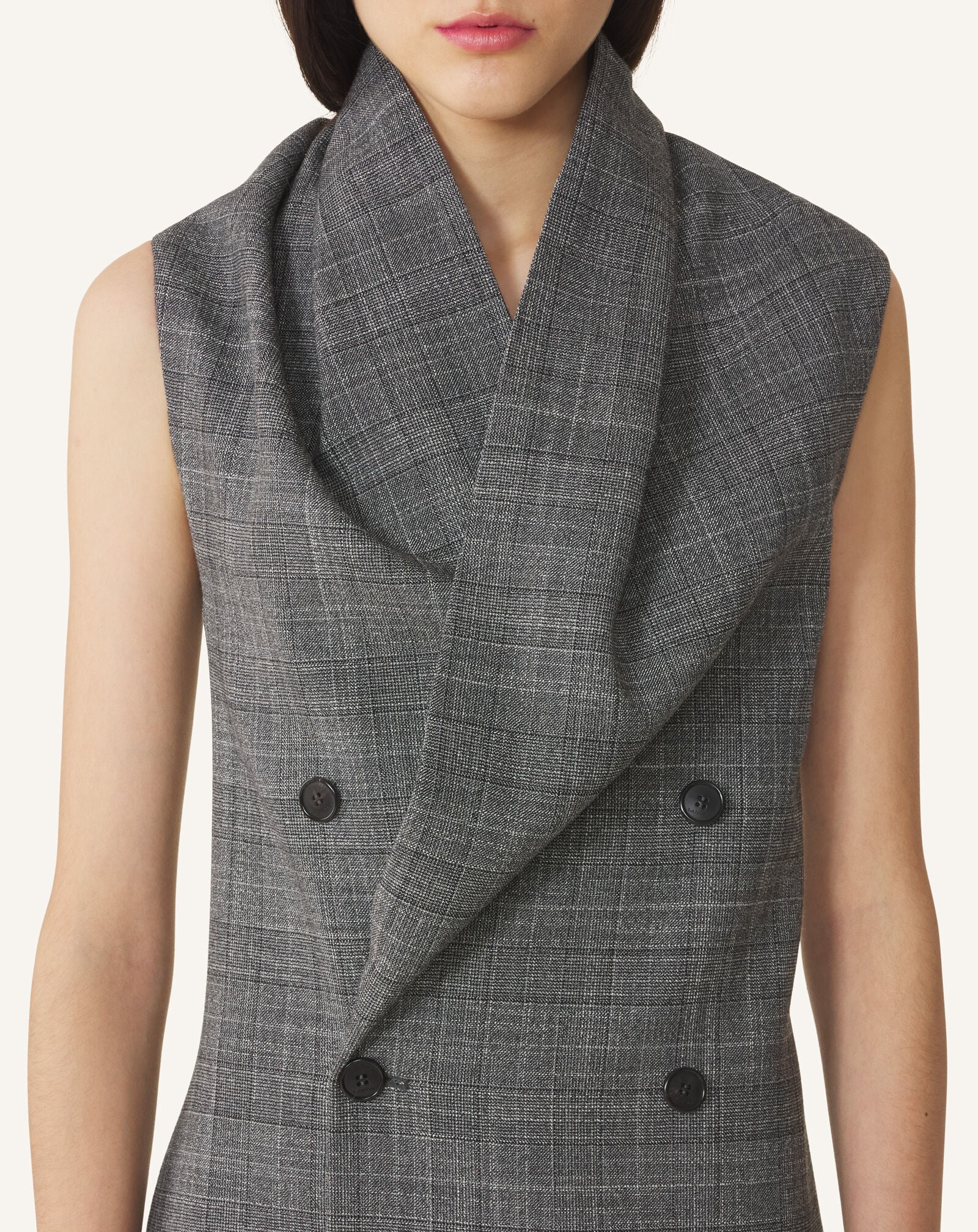 SLEEVELESS TAILORED DRESS Lanvin SLEEVELESS TAILORED DRESS Black/White RWDR00646463H26