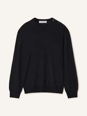 Lanvin PULL CLASSIQUE EN LAINE MÉRINOS Noir RMPO0012K099A26