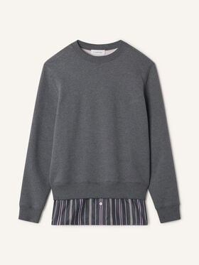 Lanvin FELPA A STRATI IN COTONE E CASHMERE Antracite RMSS0101F013A26