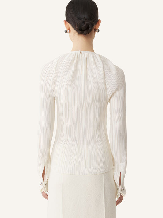 CHARMEUSE PLEATED TOP Lanvin CHARMEUSE PLEATED TOP Milk RWTO00066413A26