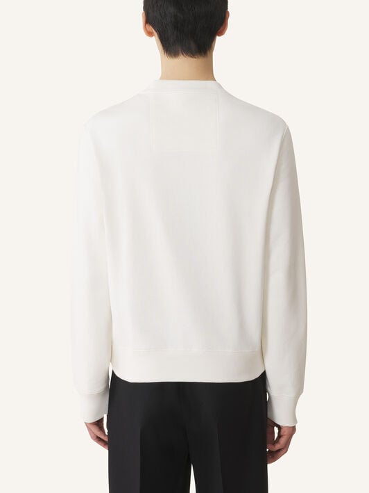 SWEATSHIRT LANVIN AUS BESTICKTER BAUMWOLLE Lanvin SWEATSHIRT LANVIN AUS BESTICKTER BAUMWOLLE Naturweiß RMSS0001F300H25