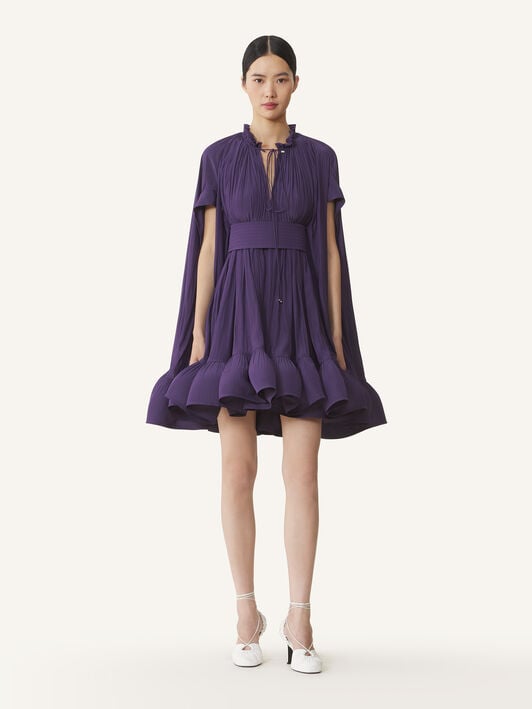 KURZES KLEID AUS CHARMEUSE Lanvin KURZES KLEID AUS CHARMEUSE Dunkelviolett RWDR209U4778H20
