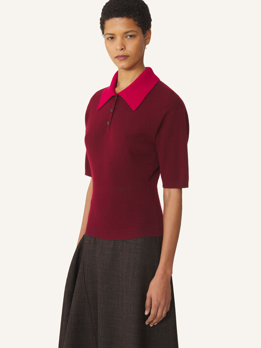 CONTRAST COLLAR POLO Lanvin CONTRAST COLLAR POLO Red Win RWPO0053K113H26